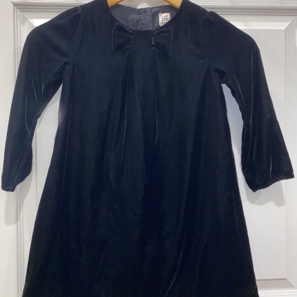 Girls Black Velvet Dress.